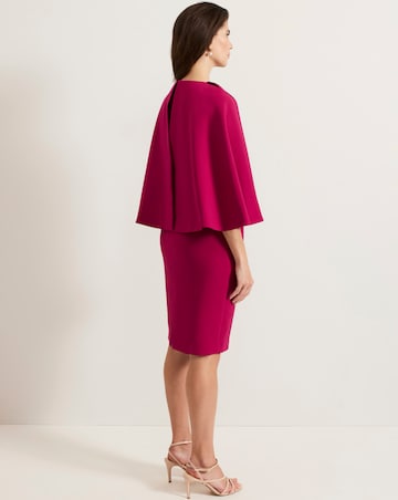 Phase Eight Veronica Pink Cape Belted Midi Dress