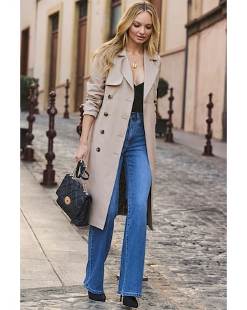 Sosandar Double Breasted Animal Lined Trench