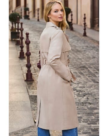 Sosandar Double Breasted Animal Lined Trench