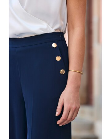 Sosandar Button Detail Wide Leg Trouser