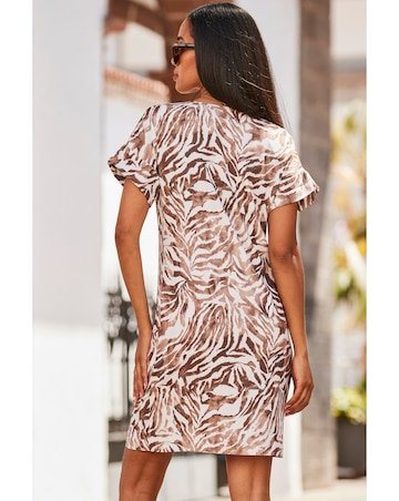 Sosandar Flutter Sleeve Shift Dress