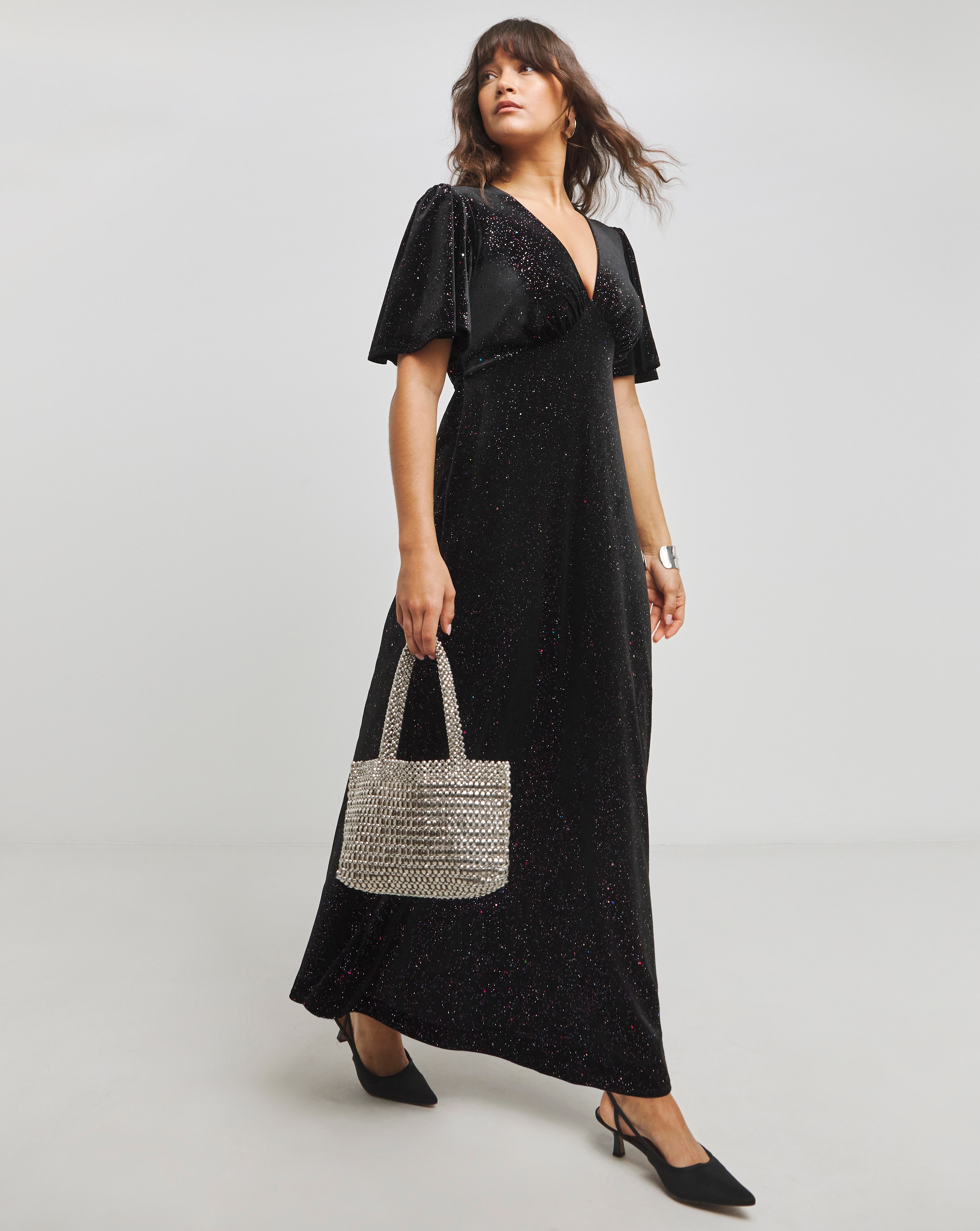 Twisted Wunder Maxi Glitter Velvet Dress