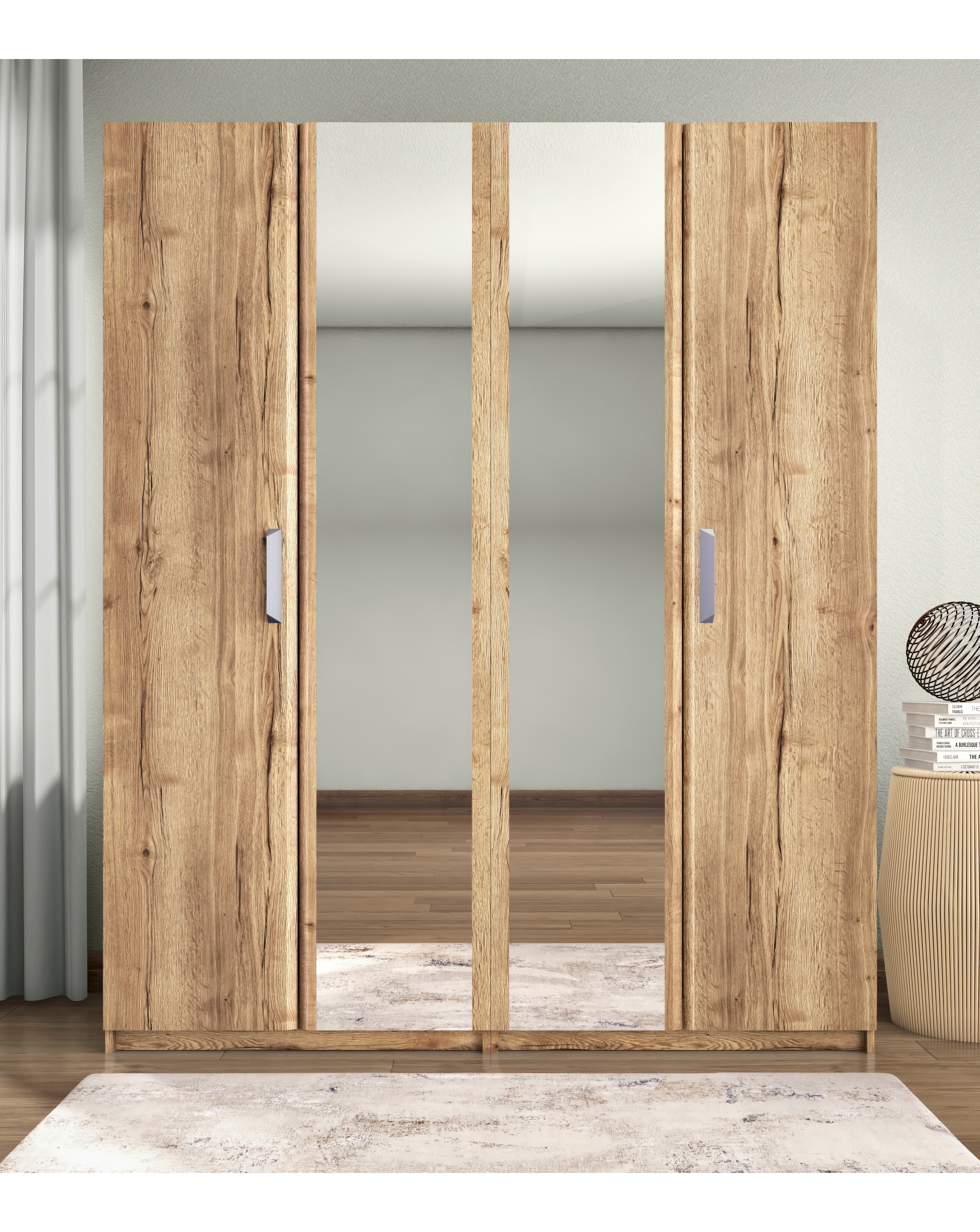 Lugo 4 Door Wardrobe with Mirror