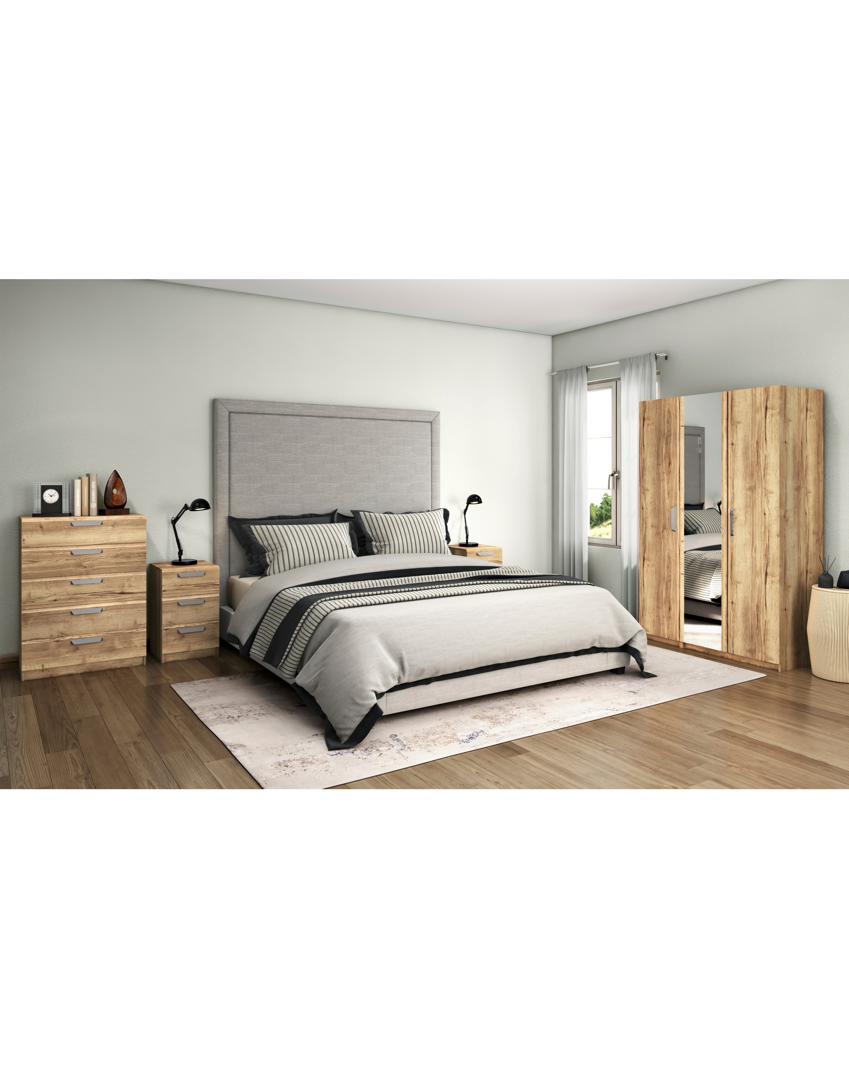 Lugo Assembled 4 Piece Bedroom Package