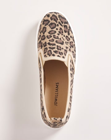 Canvas Slip On Shoe - Wide Fit (E)