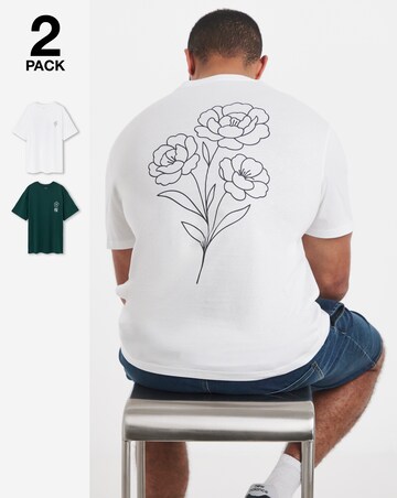 Jack & Jones Dylan 2-pack Back Graphic T-Shirt - Green/White
