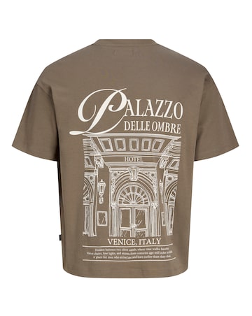 Jack & Jones Premium Italian Palazzo Back Graphic T-Shirt - Brown
