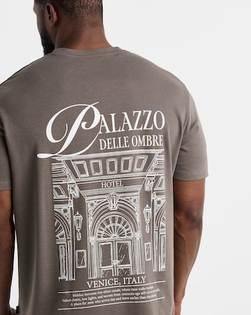 Jack & Jones Premium Italian Palazzo Back Graphic T-Shirt - Brown