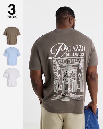 Jack & Jones Premium Italian Palazzo Back Graphic T-Shirt - Brown