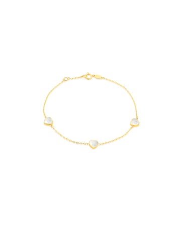 9CT Gold Mother of Pearl Heart Bracelet