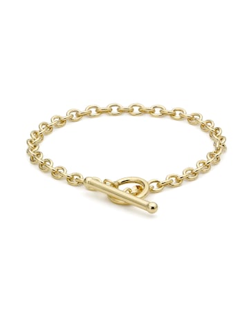 9CT Gold Oval Link TBar Belcher Bracelet