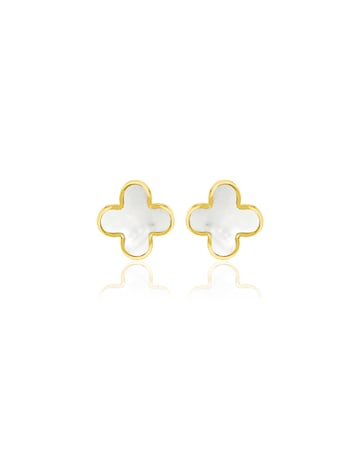 9CT Gold Mother of Pearl Petal Studs