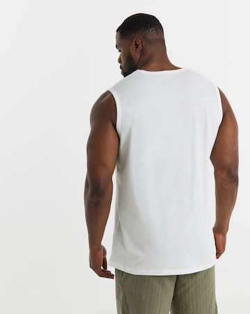 Jack & Jones Honolulu Printed Pocket Tank 2 Pack - Navy/White
