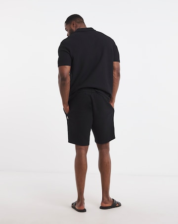 Jack & Jones Islington Texture Polo & Short Set - Black
