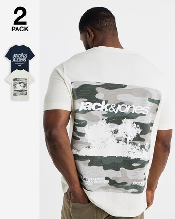 Jack & Jones Breeze Back Print 2 Pack T-Shirt