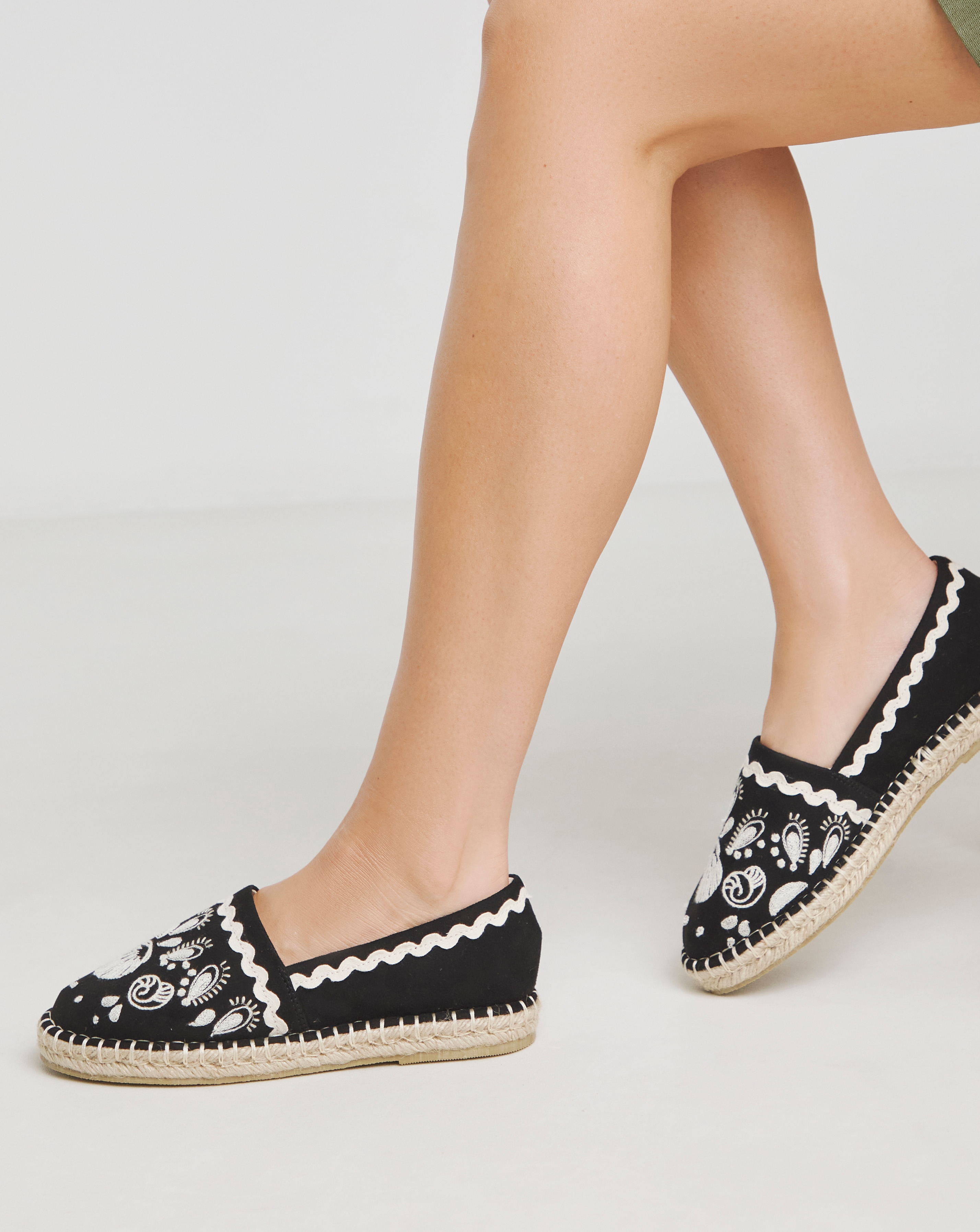 Textile Espadrille Shoe Ex Wide