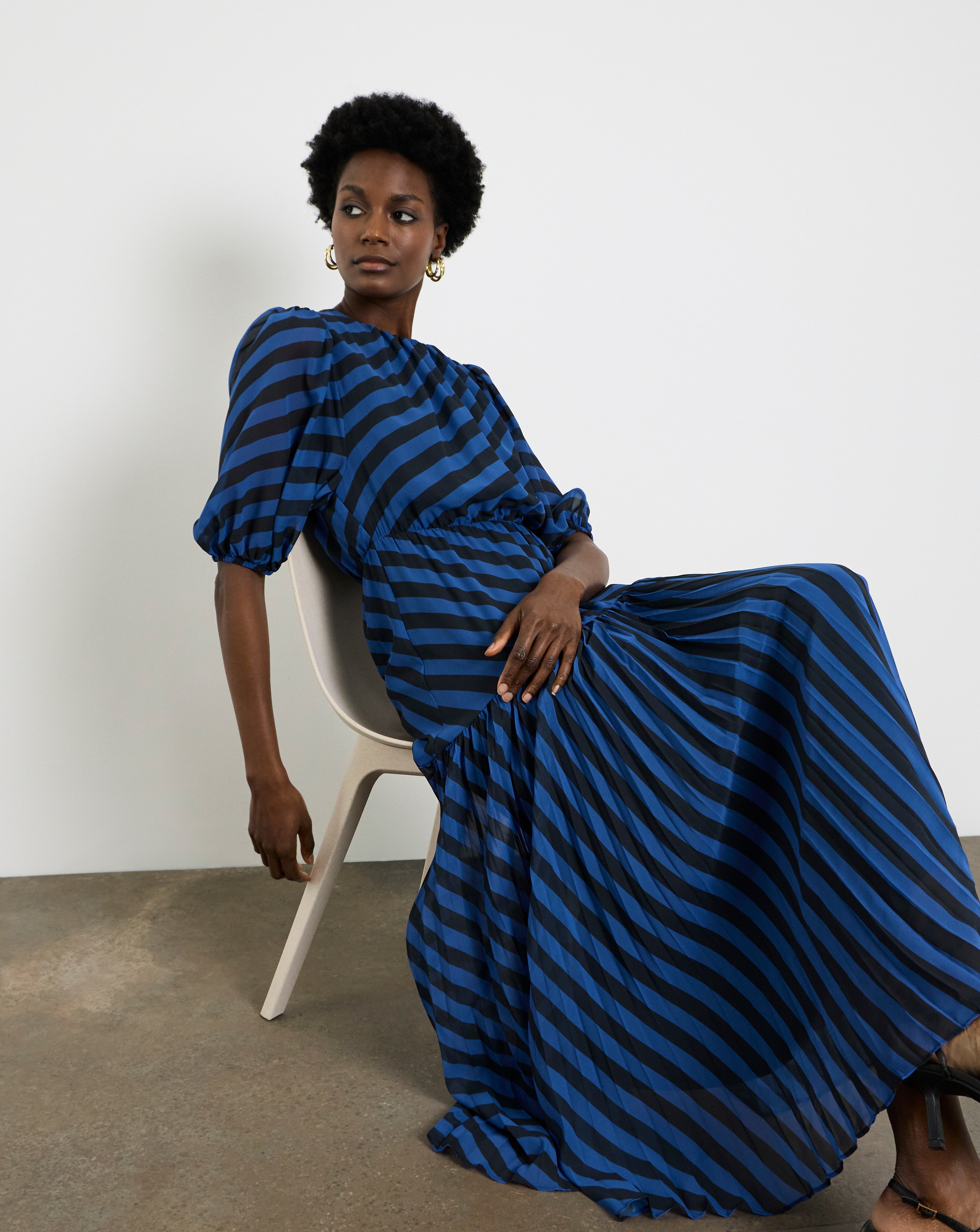 Joanna Hope Stripe Print Maxi Dress