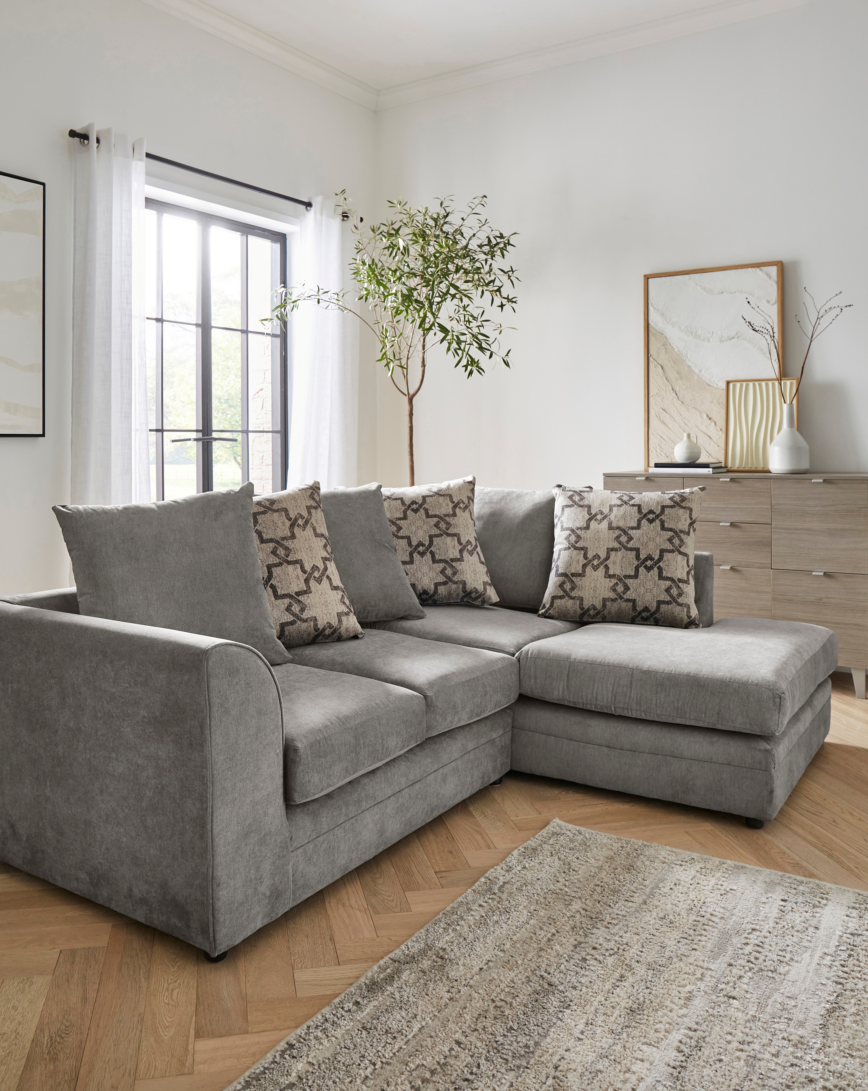 Grace Chenille Right Hand Corner Sofa