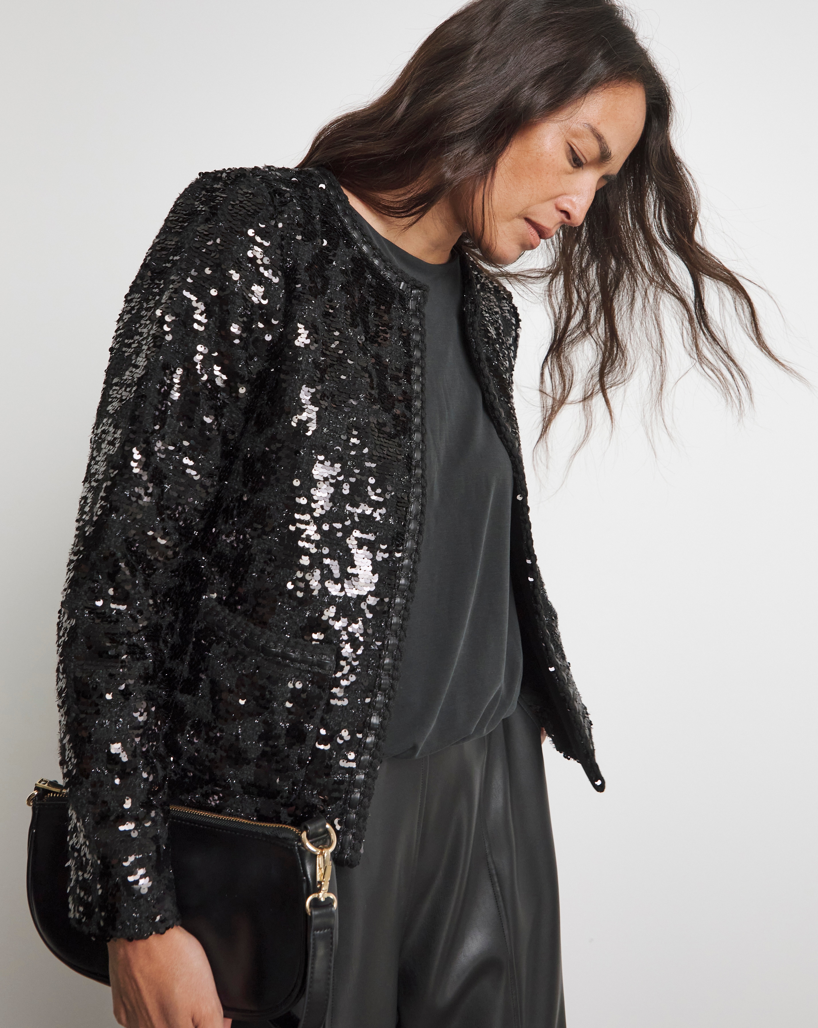 Joanna Hope Boucle Sequin Jacket