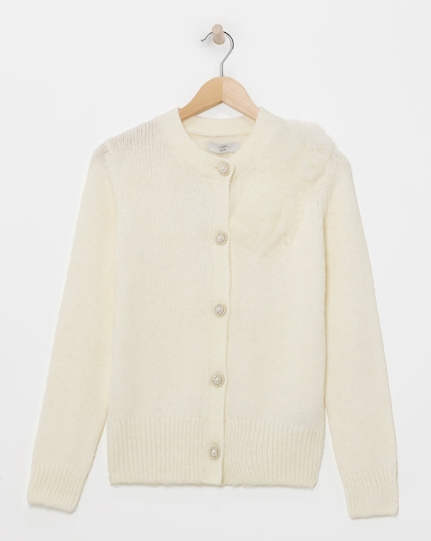 Joanna Hope Tulle Knit Cardigan
