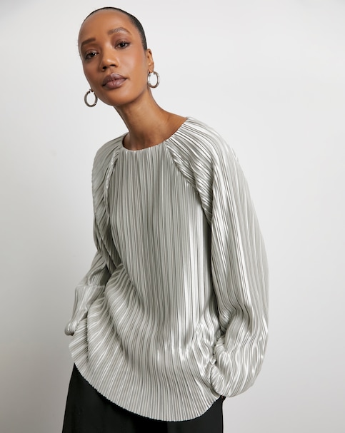 Joanna Hope Plisse Blouse