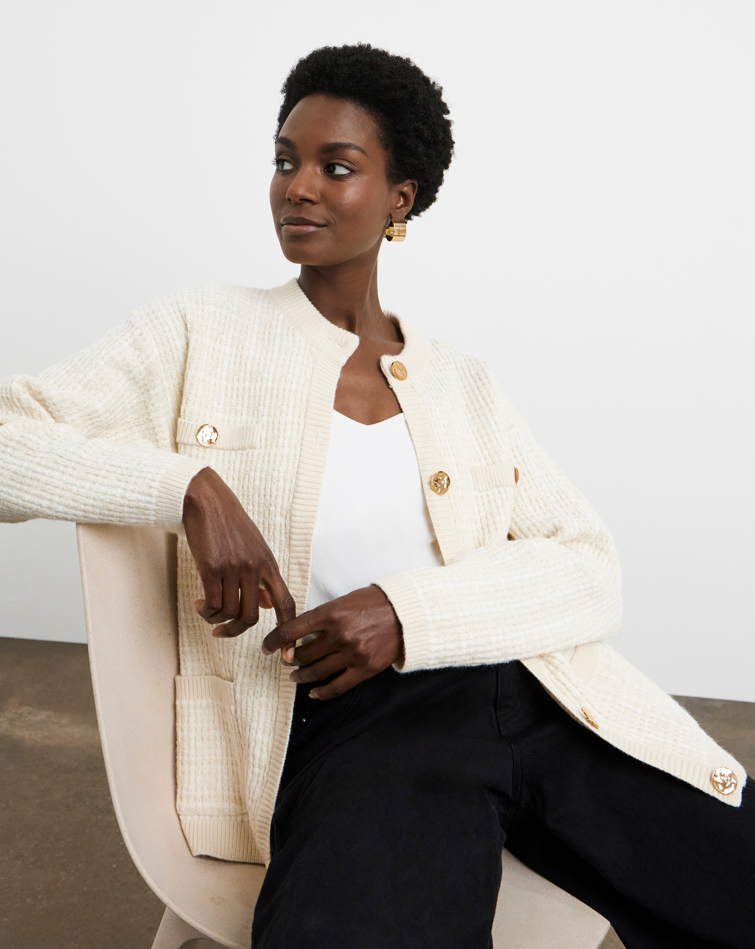 Joanna Hope Boucle Knit Cardigan