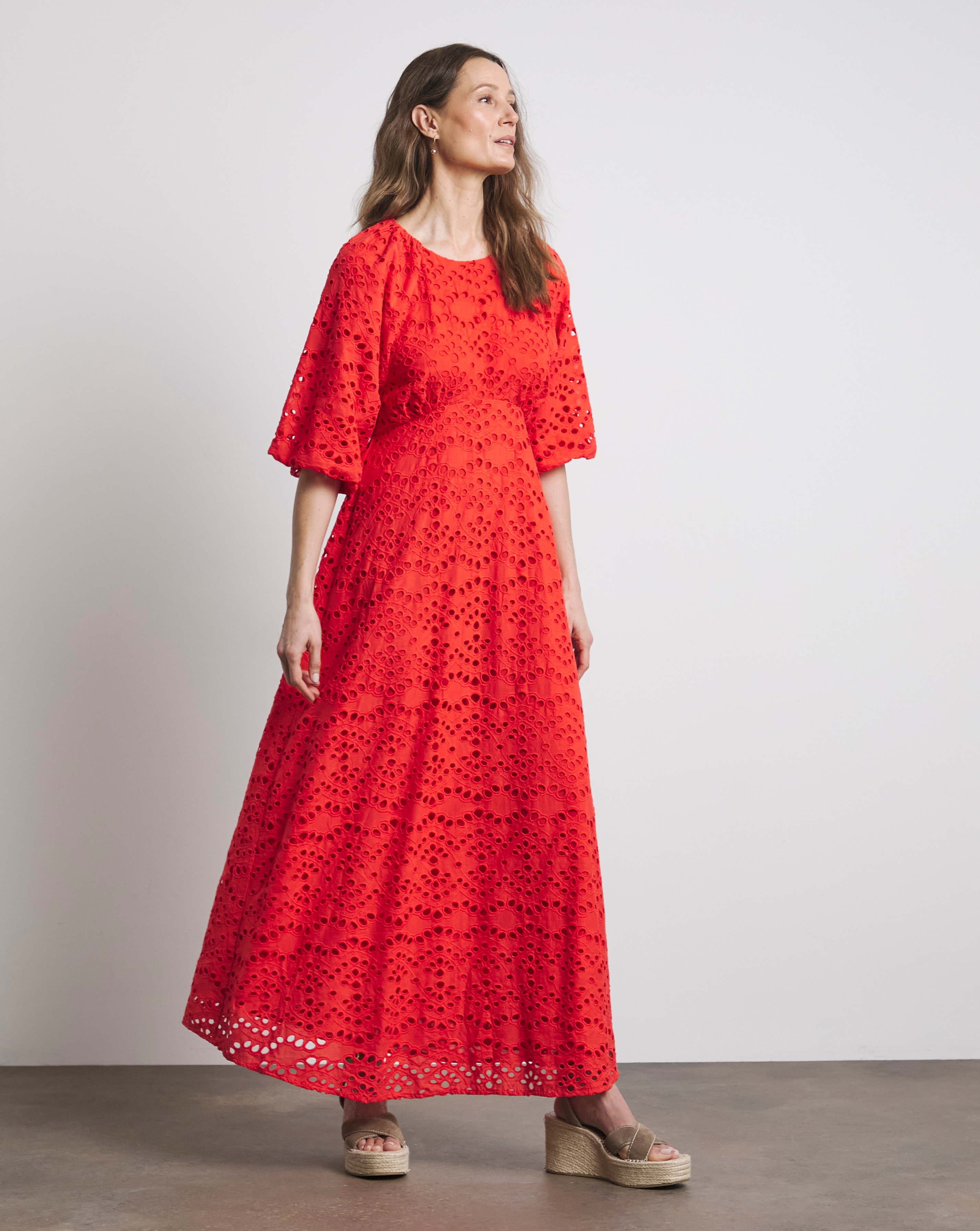 Joanna Hope Puff Sleeve Broderie Dress