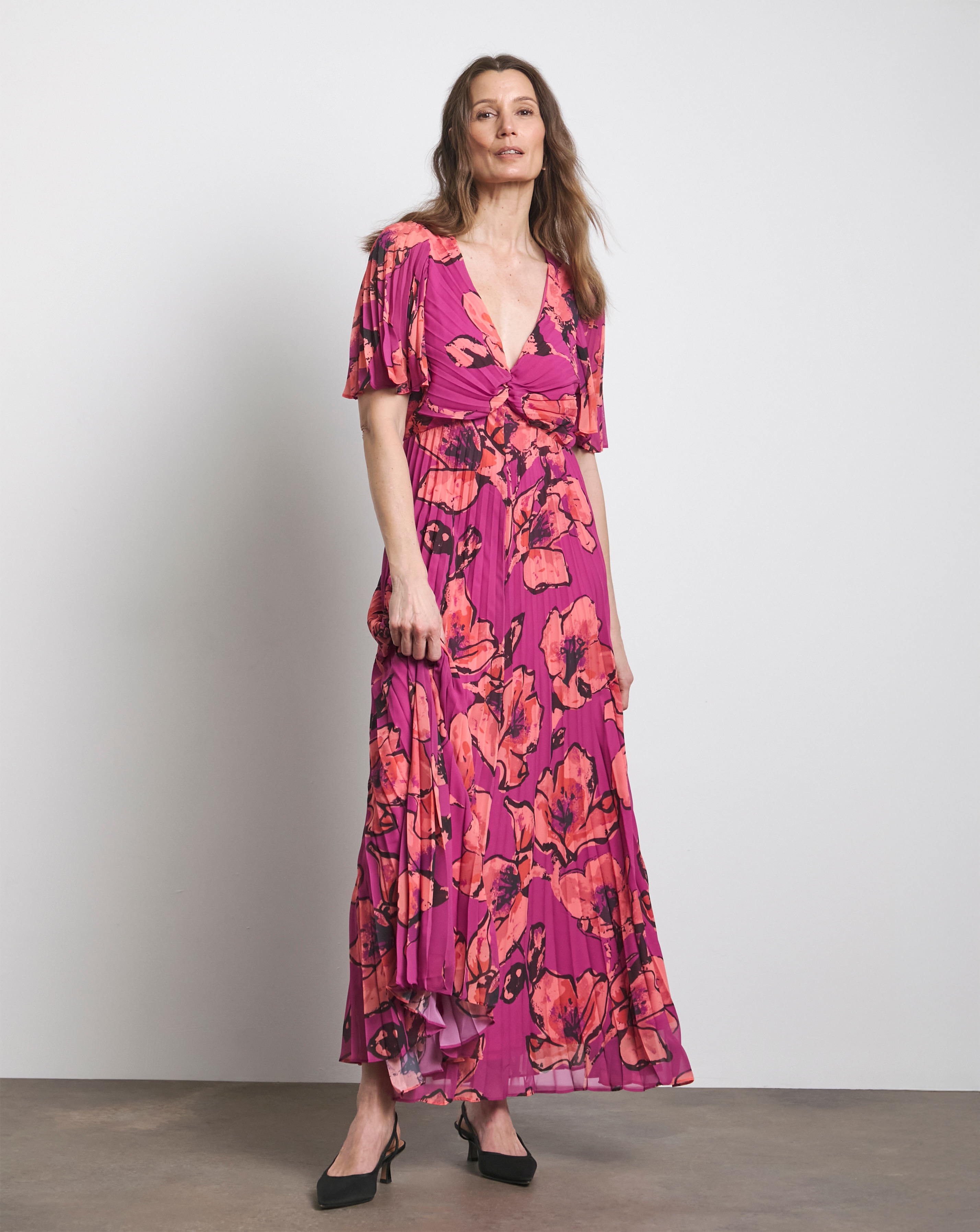 Joanna Hope Printed Pleated Dress