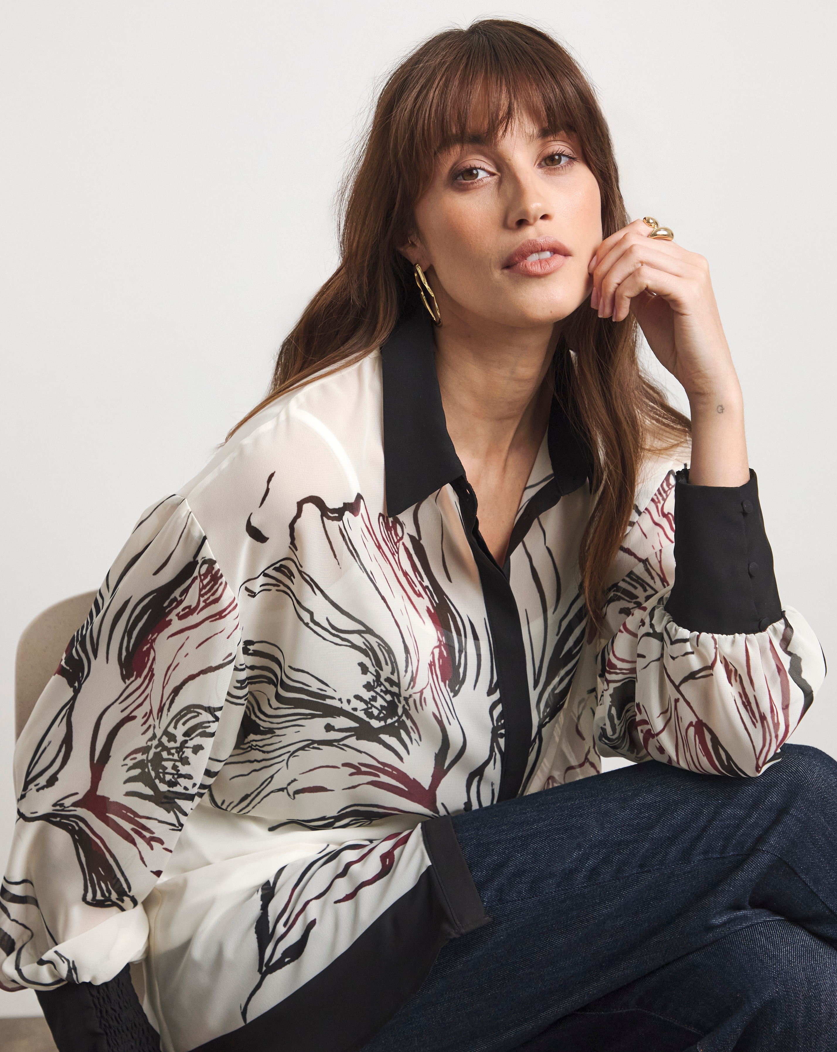 Joanna Hope Border Print Shirt