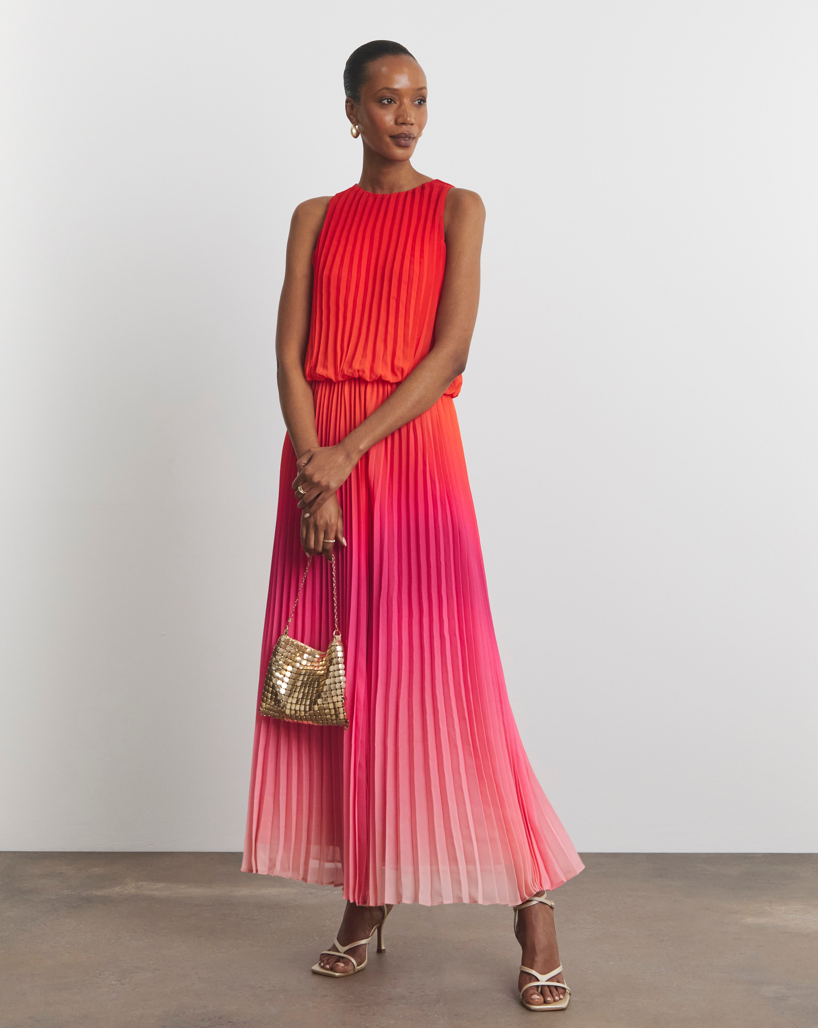 Joanna Hope Pleated Ombre Dress