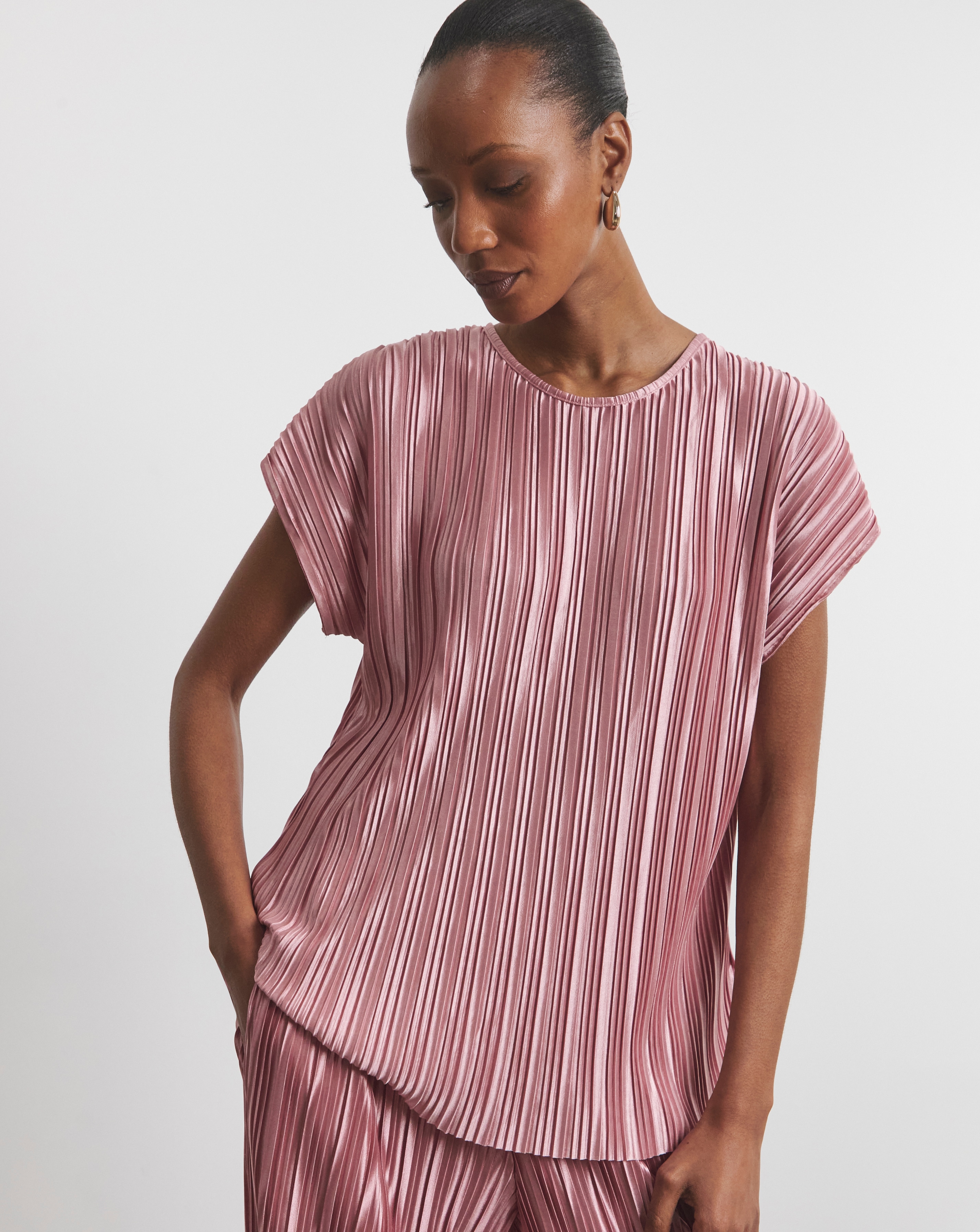 Joanna Hope Plisse Blouse