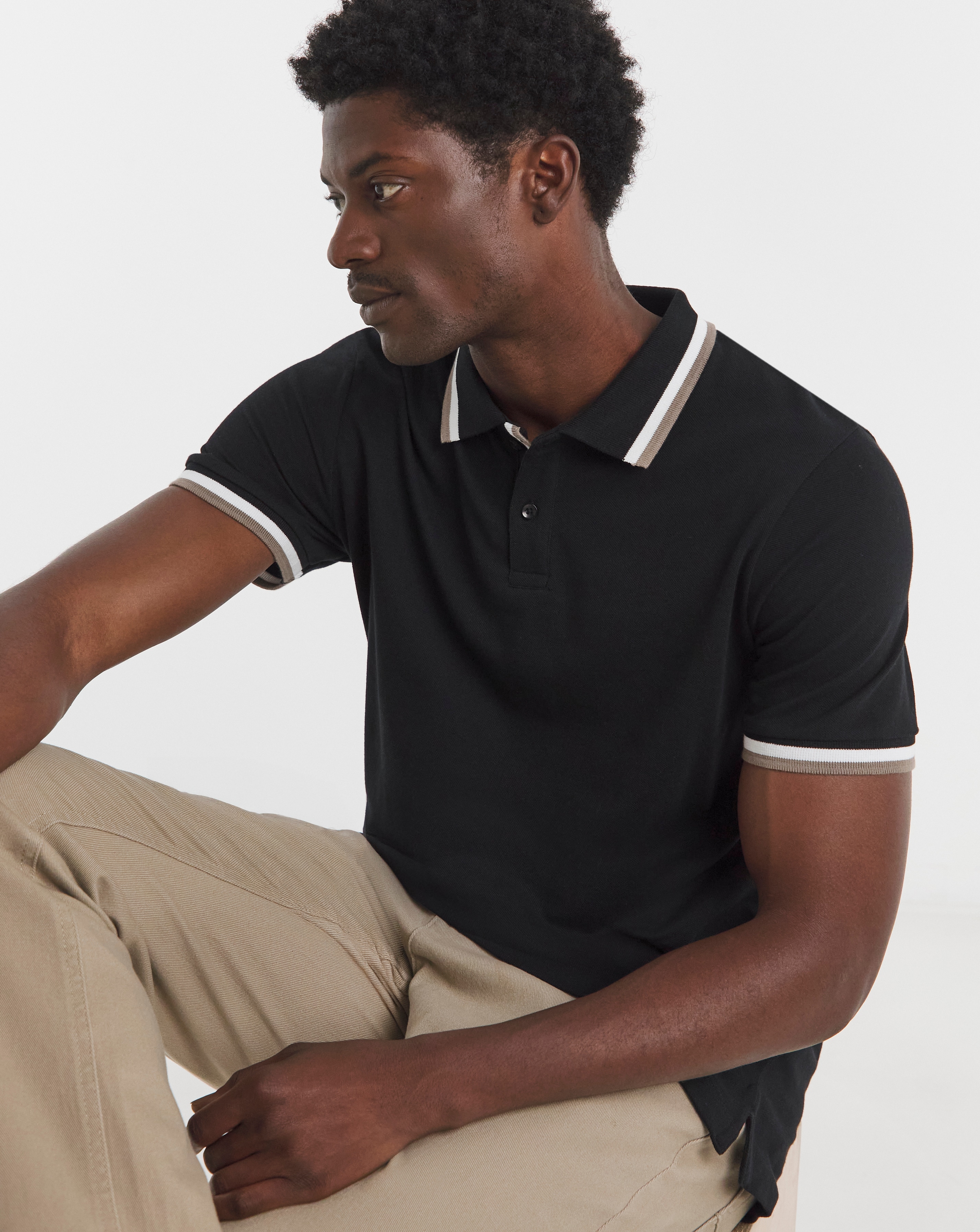 Tipped Pique Polo Long