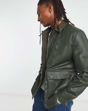 Khaki Cord Collar Wax Jacket