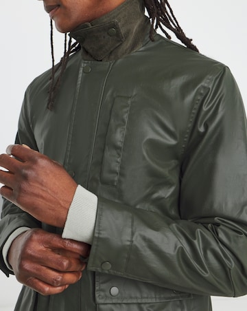 Khaki Cord Collar Wax Jacket
