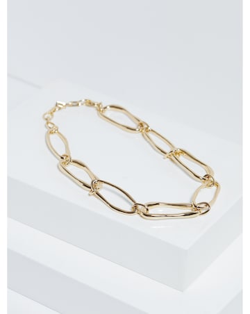 Inicio Gold Plated Polished Link Necklace - Gift Pouch
