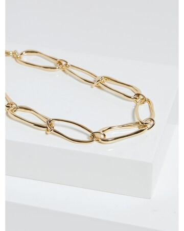 Inicio Gold Plated Polished Link Necklace - Gift Pouch
