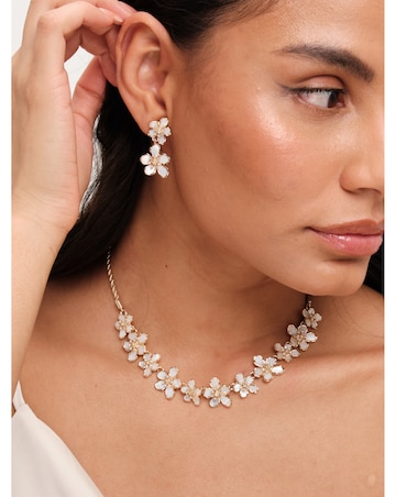 Jon Richard Gold Plated Mother Of Pearl Floral Earrings