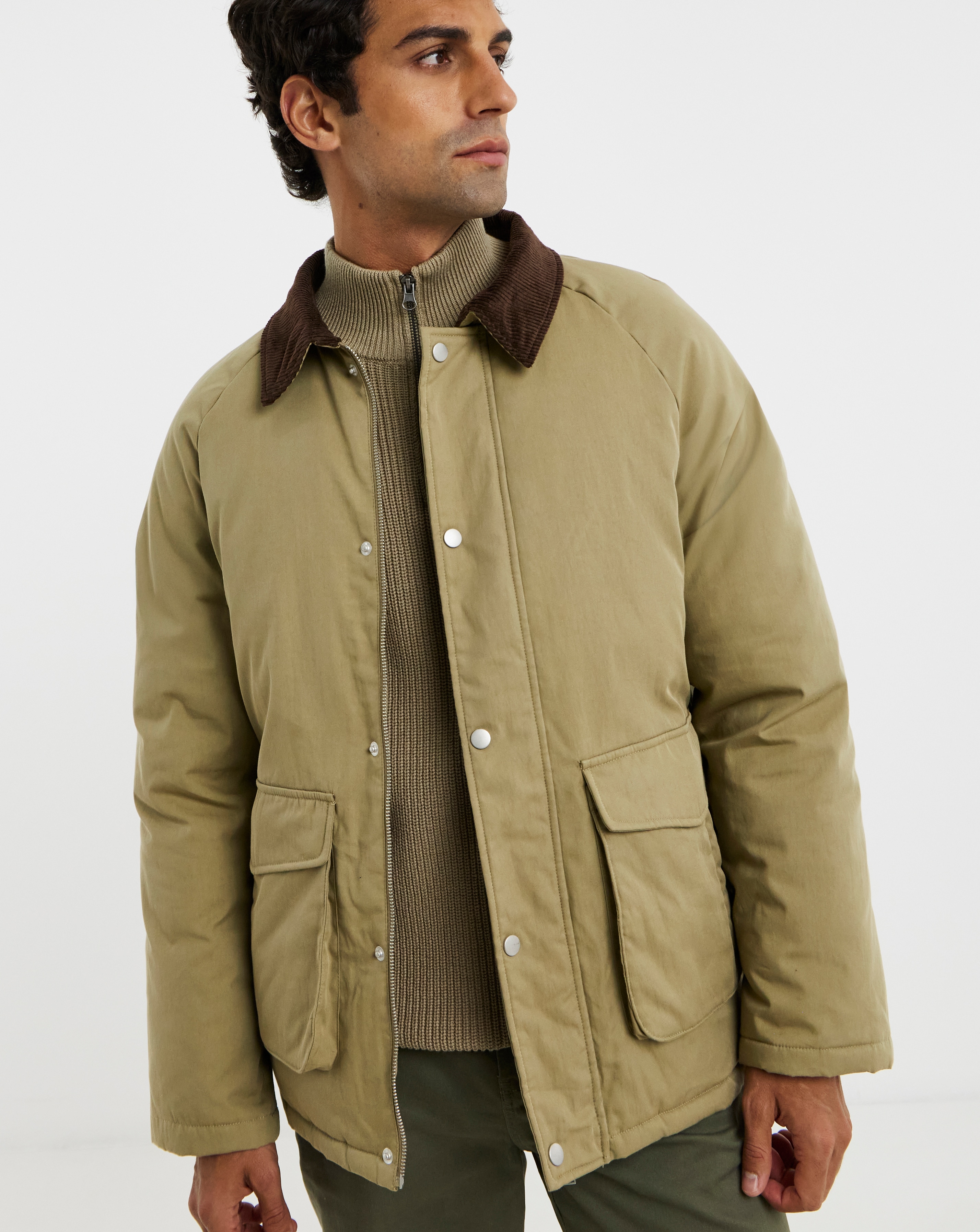 Cord Collar Wadded Jacket