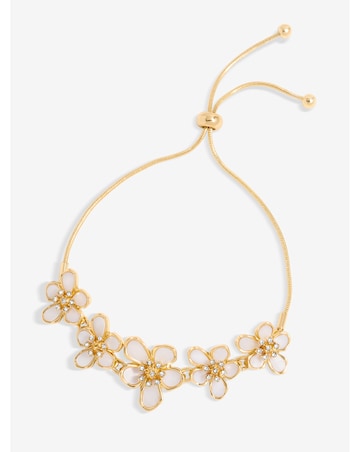 Jon Richard Gold Plated Mother Of Pearl Floral Bracelet