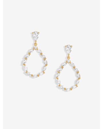 Jon Richard Gold Plated Cubic Zirconia Open Earrings