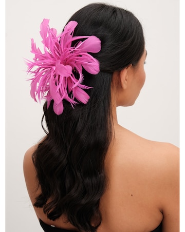 Jon Richard Fushia Statement Floral Clip Fascinator
