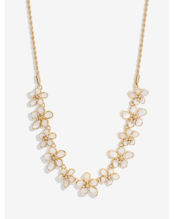 Jon Richard Gold Plated Mother Of Pearl Floral Necklace