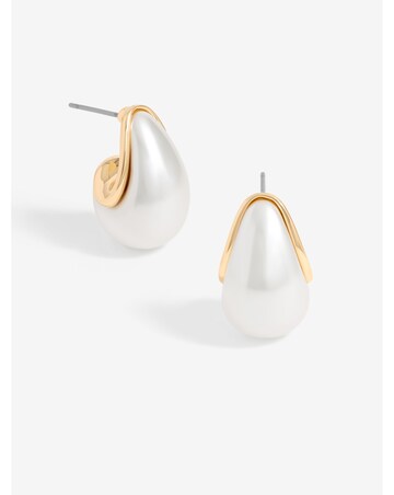 Mood Gold Pearl Dome Hoop Earrings