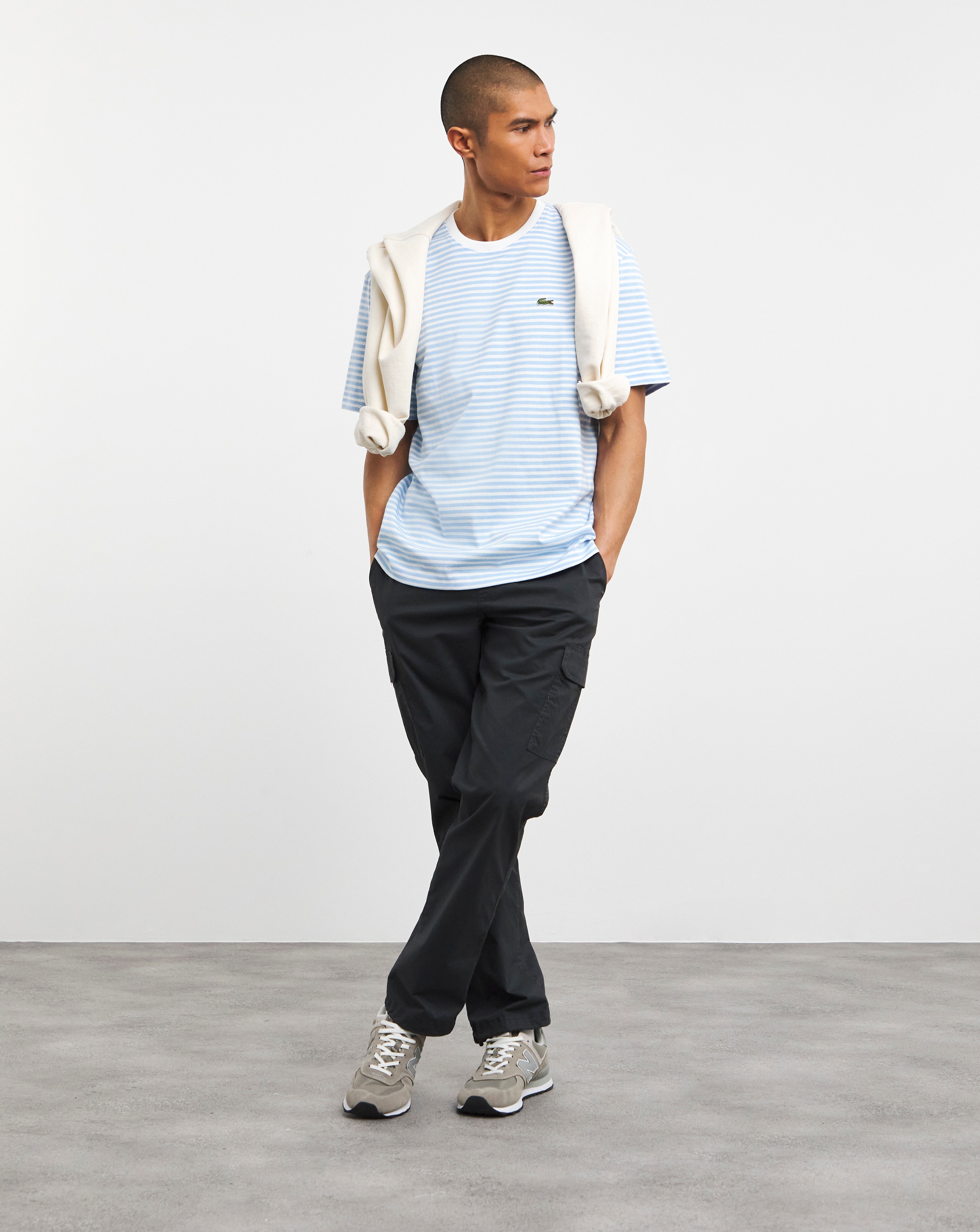 Lacoste Short Sleeve Blue Stripe T-Shirt