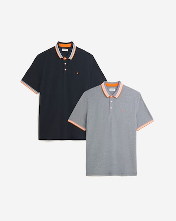 Jack & Jones Premium Paulos Tipped Polo 2 Pack - Multi