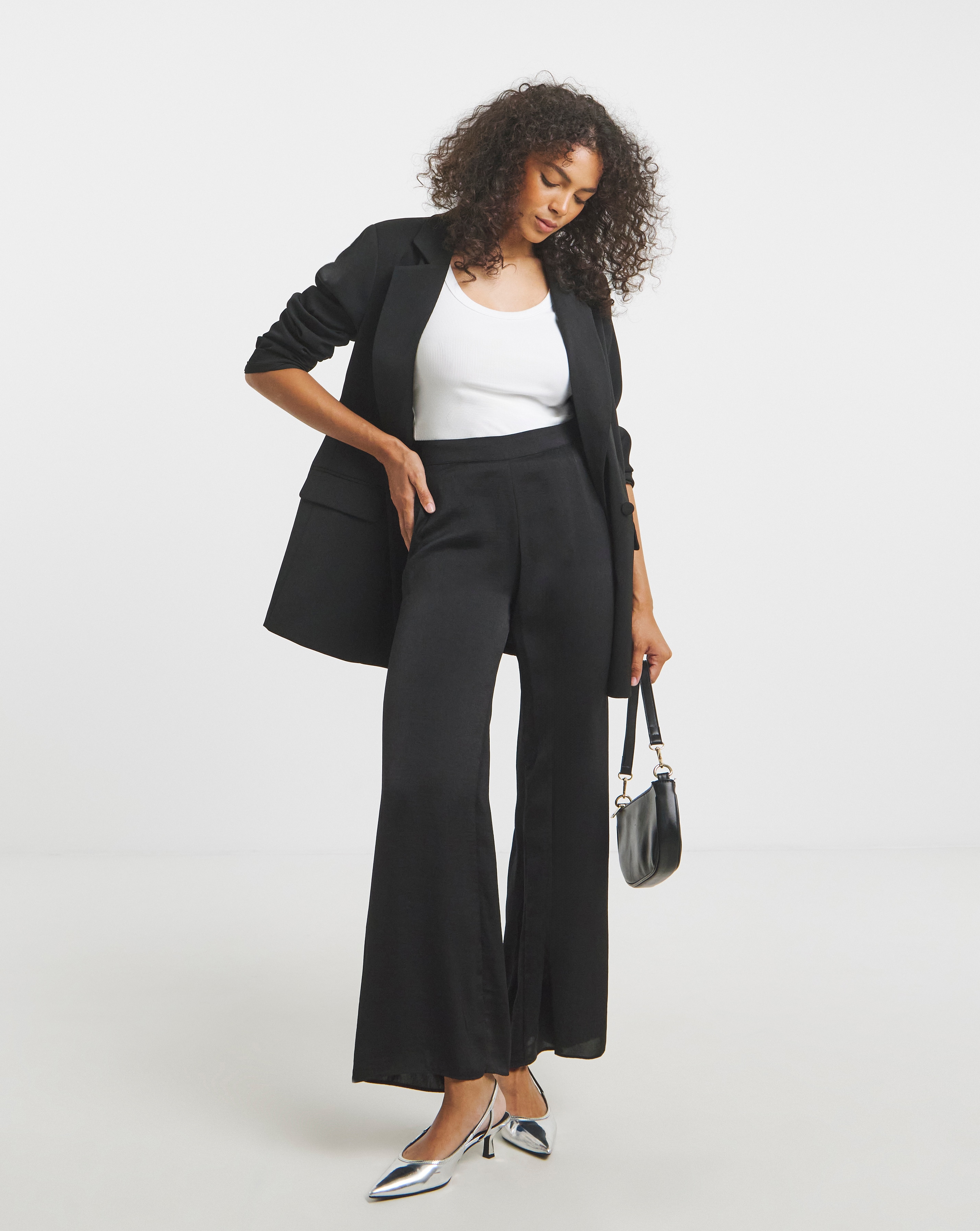 Satin Wide Leg Trousers