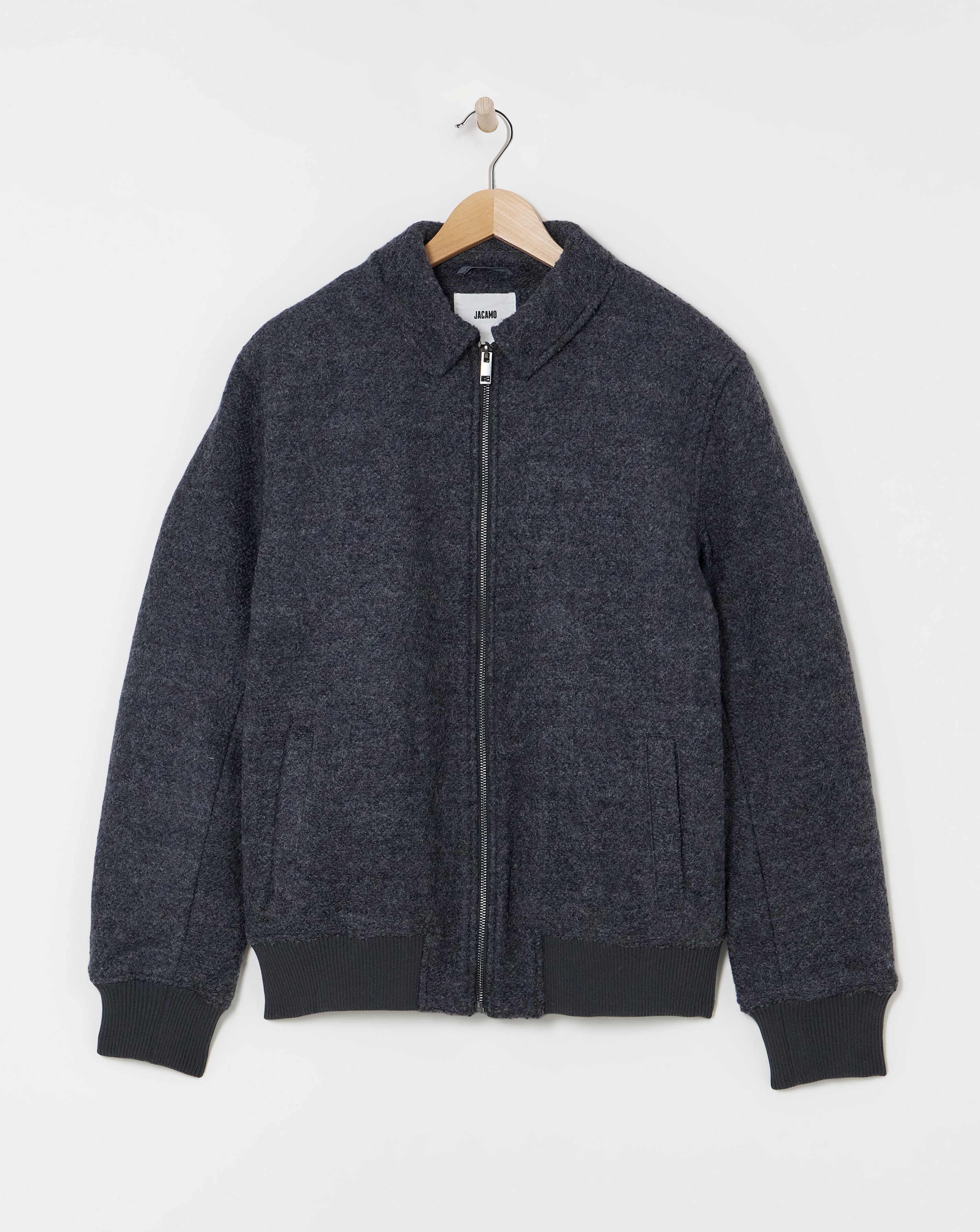 Wool Boucle Varsity Bomber