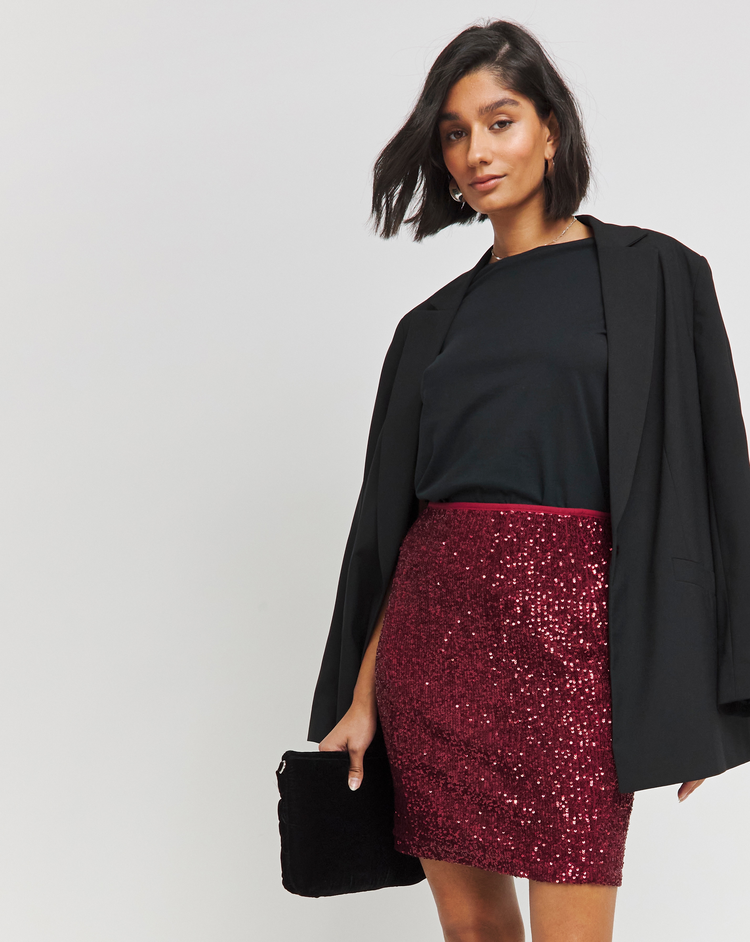 Stretch Sequin Mini Skirt