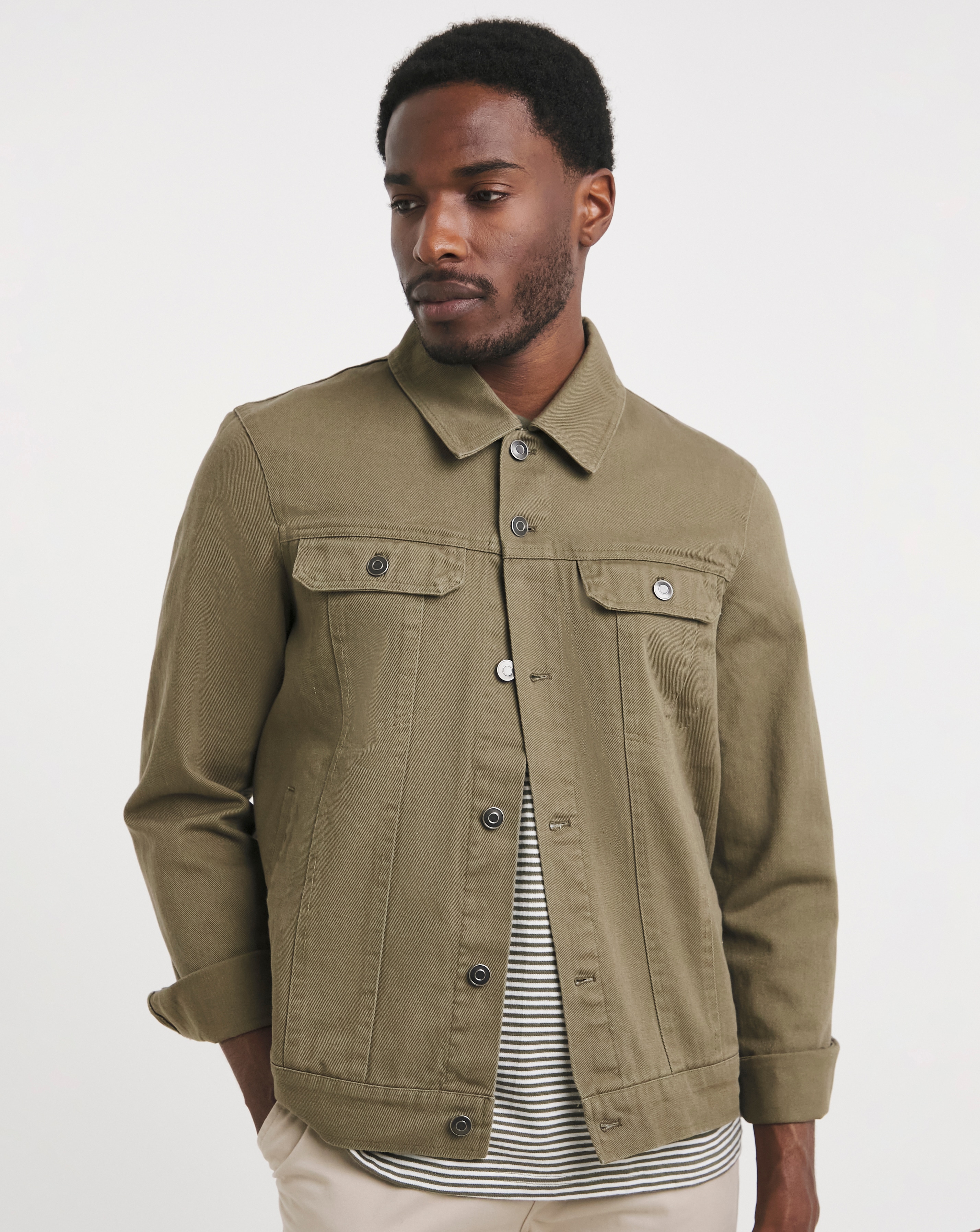 Khaki Twill Trucker Jacket