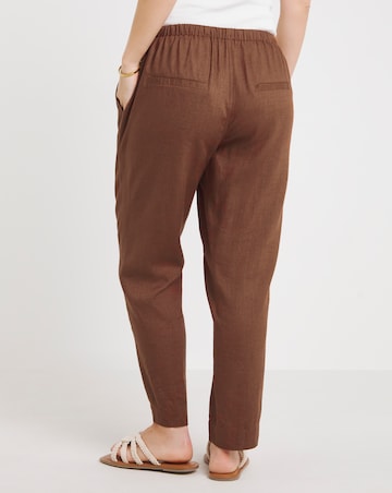 Simply Be Tie Waist Linen Mix Tapered Trousers